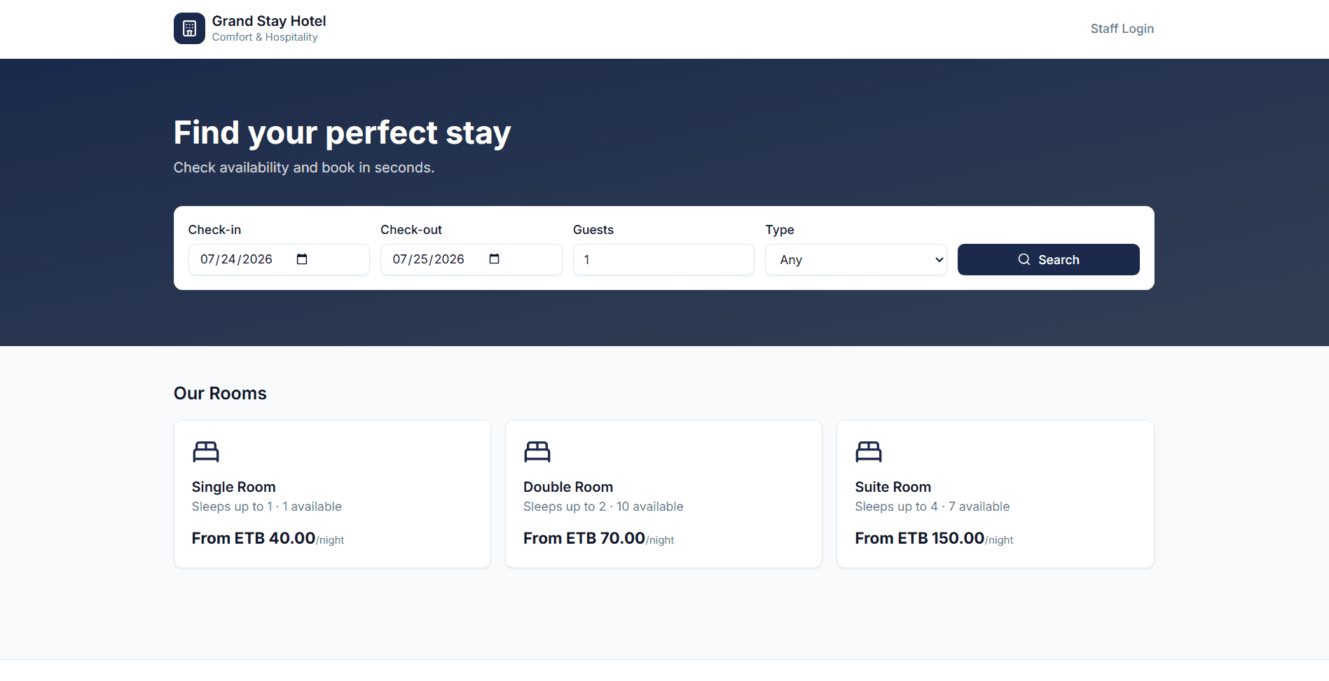 Hotel & Apartment Booking System